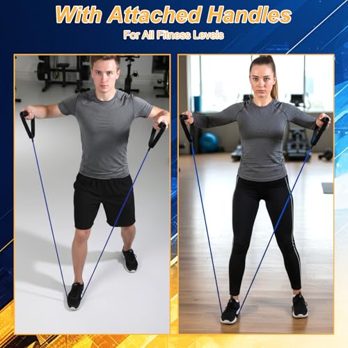 10-Piece Resistance Band Set with Handles & Door Anchor - Adjustable Exercise Tubes for Strength Training, Muscle Toning, Physical Therapy, and Home Workouts for Men and Women