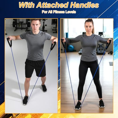 10-Piece Resistance Band Set with Handles & Door Anchor - Adjustable Exercise Tubes for Strength Training, Muscle Toning, Physical Therapy, and Home Workouts for Men and Women