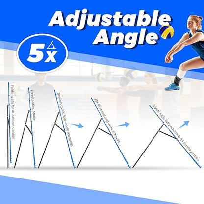 2-in-1 Volleyball Rebounder Net, Adjustable 7×4 ft to 4.5×4 ft Bounce Back Training Rebound Equipment with Angle Customization for Volleying, Bumping, Spiking Practice