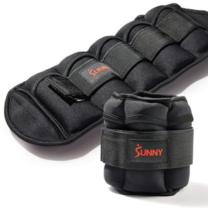 Sunny Health & Fitness Neoprene 1-5 LB Pair Ankle Weights/Adjustable 5 LB - size: Adjustable 1-5 LB