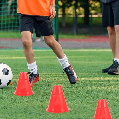 MAGICLULU 20pcs 8cm High Plastic Soccer Cones Football Training Marker Set for Agility and Roller Skating, Red Mini Sports Field Cones for Indoor and Outdoor Use
