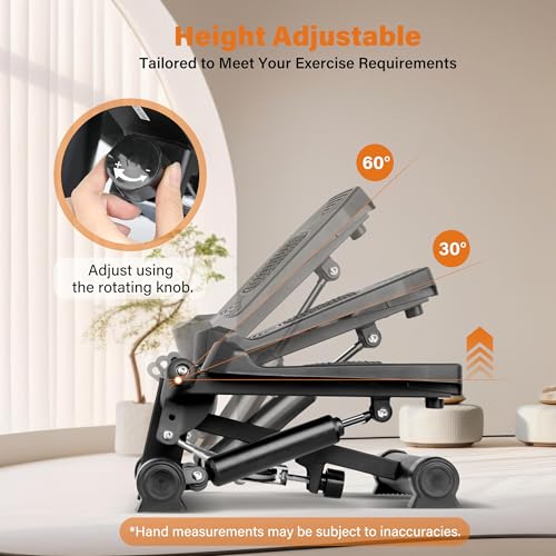 YSSOA Mini Stepper with Resistance Band - color: Black
