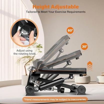 YSSOA Mini Stepper with Resistance Band - color: Black