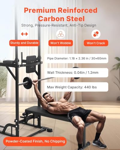 Power Tower Pull Up Bar, Assisted Pull Up Machine, Foldable Pull Up Bar and Dip Station, Portable Leg Lift Machine, Door Pullup Bar, Outdoor Indoor Chin Up Stand for Home Gym, Doorway Workout Equipment