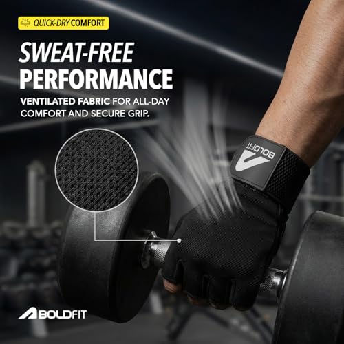 Boldfit Gym Gloves for Men & Women with Wrist Support Accessories for Weightlifting, Training, Exercise, Cycling Gloves, Bike Riding Gloves - size: Extra large (XL)