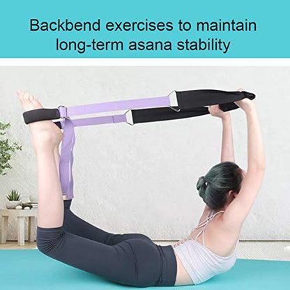 Yoga Stretching Strap, Improve Body Flexibility Stretch Strap Backbend Assist Trainer, Adjustable Leg Stretcher Home Gym Equipment for Pilates Splits Ballet Cheerleading Gymnastics Rehab - color: Purple