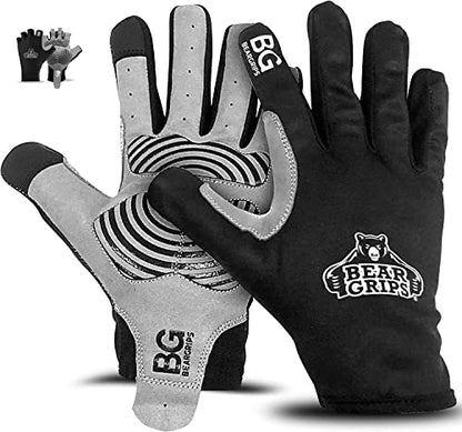 Bear Grips Weight Lifting Gloves for Men & Women | Half Finger Lifting Gloves | Full Finger Workout Gloves for Men | No Finger Exercise Gloves l Compression Weightlifting Gloves | Gym Gloves for Men