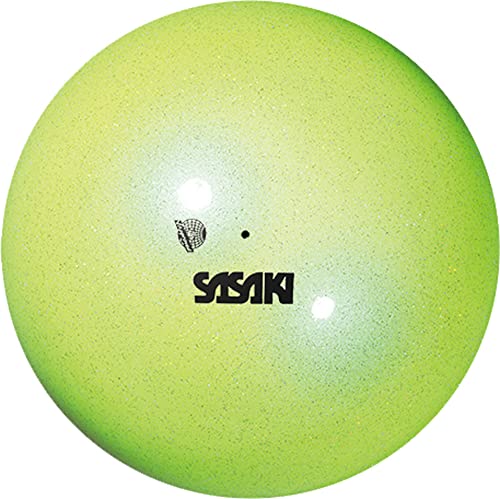 Sasaki M-207AU-F Rhythmic Gymnastics Hand Gear, Ball, International Federation Certified, Japan Association Certified, Aurora Ball, Diameter 7.3 Inches (18.5 cm) - color: lime yellow