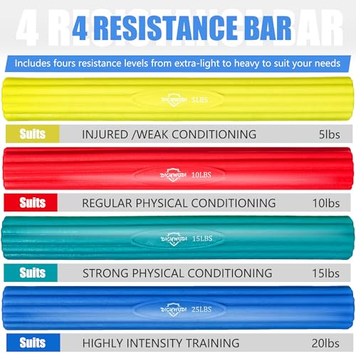 DICYWUDI Flex Therapy Bar and Grip Strength Trainers set, Physical Therapy & Resistance Bar for Golfers Elbow,Tendinitis,Wrist,Forearms Pain, Improve Grip Strength and Relieve Pain - color: 16pcs Green Sets+finger Exerciser Sets