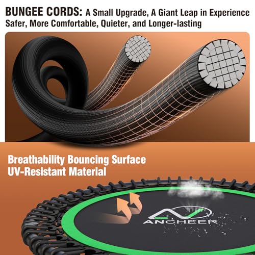 ANCHEER 40" Bungee Rebounder Trampoline with Adjustable Handle, 400LBS - color: Lime Green