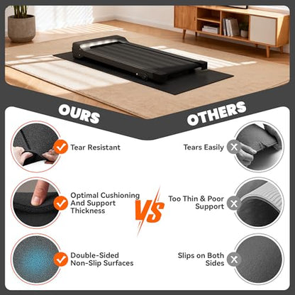 Walking Pad Mat for Carpet, Treamill Mat for Hardwood Floors, High Density, 1/4 Thickness, Folable, Floor Protection for Bike, Elliptical, Treadmill - size: 55"L x 23.6"W x 0.2"Th