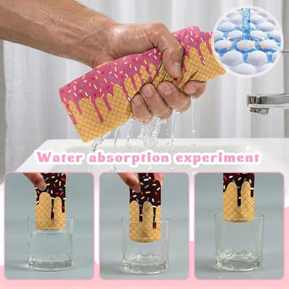 12 Pcs Mini Ice Cream Drip Baseball Party Favor Cooling Towel Gift 30 x 9 Inch Microfiber Ice Cream Drip Cooling Towels Sweat Absorbent Baseball Team Gift for Hot Weather Workout Yoga Gym Coach