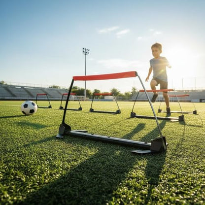 kowaku Adjustable Agility Hurdle Indoor and Outdoor Use Bar Jump Set Easy to Assemble for Kids