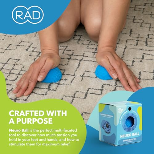 RAD The Original Neuro Ball – Foot Roller & Textured Massage Ball for Myofascial Release, Plantar Fasciitis, Hands & Face – Spiky Therapy Tool for Muscle Relief