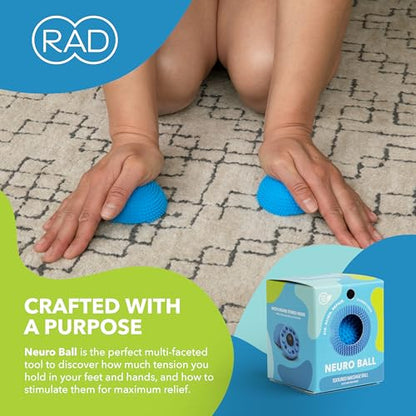 RAD The Original Neuro Ball – Foot Roller & Textured Massage Ball for Myofascial Release, Plantar Fasciitis, Hands & Face – Spiky Therapy Tool for Muscle Relief - style: Neuro Ball