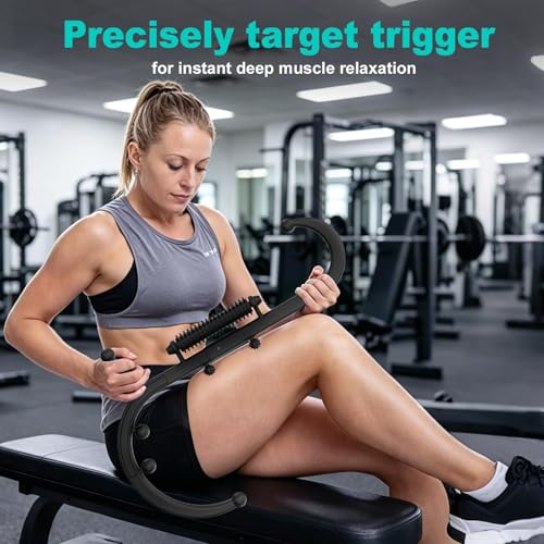 Trigger Point Massage Tool, Manual Back & Neck Massager Stick | Manual back massagers for neck & shoulder massage. Precision s-hook release tool provides deep tissue muscle knot pain relief