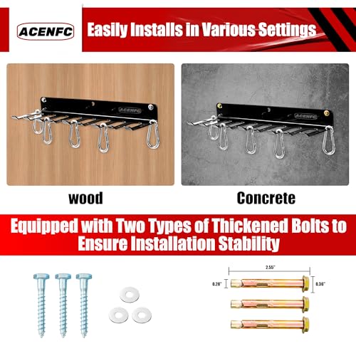 Wall-Mounted Gym Organizer, Barbell Holder Wall Mount, Resistance Band Storage Rack, Home Gym Accessories Holder