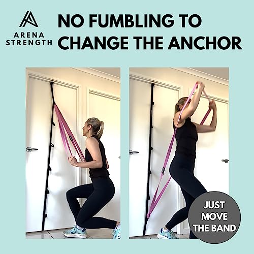 Multi Loop Door Anchor Strap for Resistance Bands - Fits Up to 9 ft Doors - Heavy Duty - Easy to Install - Full Body Home Workouts
