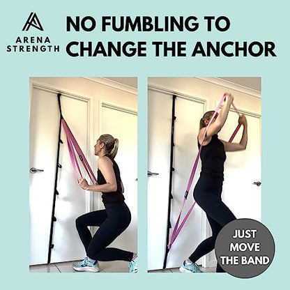 Multi Loop Door Anchor Strap for Resistance Bands - Fits Up to 9 ft Doors - Heavy Duty - Easy to Install - Full Body Home Workouts