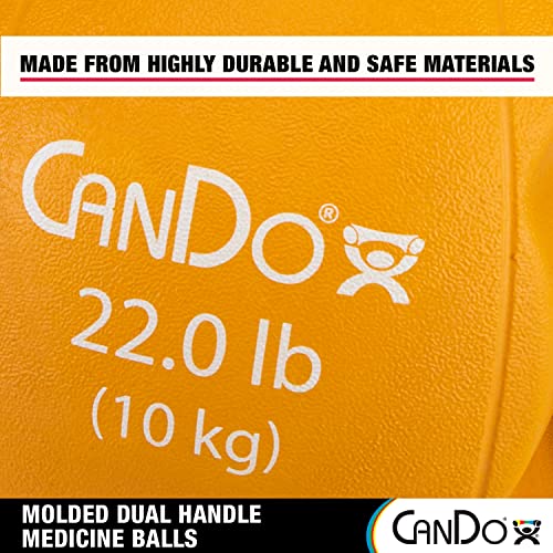 CanDo Molded Dual-Handle Medicine Ball for Strength Training, Core Workouts, Warmups, Cardio, and Plyometrics with Handles for Home and Clinic Use - style: h) 22 lb