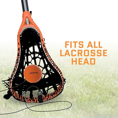 ACELETIQS Lacrosse Rebounder Training Ball with String – Solo Practice Lax Ball for Passing, Catching, Stick Work & Compatible with All Lacrosse Sticks – Ideal Trainer for All Ages and Skill Levels