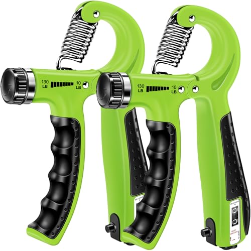 Grip Strength Trainer (2 Pack), Forearm Strengthener, Hand Grip Gripper Strengthener, Hand Strengthening Devices, Forearm Exerciser, Finger Wrist Strengthener, Exercisers Squeezers for Strength - color: Green