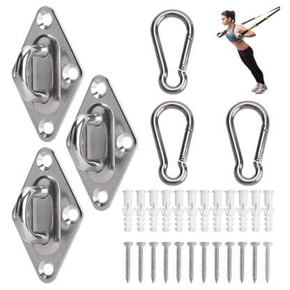 3 Pack Resistance Band Wall Anchor, Wall Mount for Resistance Bands, Workout Anchors Wall Resistance with Hook for Fitness Bands, Space Saving Workout Equipment