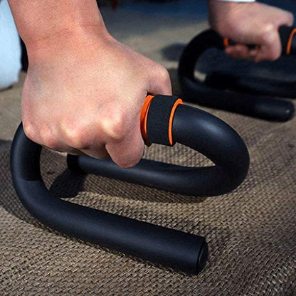 Steel Push Up Bars - Pushup Stands Handles for Home Floor and Yoga Athletics Exercise Equipment with Foam Padded Grips
