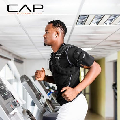CAP Barbell 8LB Weighted Vest – Unisex Workout Vest with Phone Pouch, Reflective Strips, and Adjustable Fit for Walking, Running, Cardio, and Strength Training | Black or Blue - color: Blue