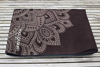 YOGA DESIGN LAB | Travel Yoga Mat | 2-in-1 Mat+Towel | Lightweight, Foldable, Eco Luxury | Ideal for Hot Yoga, Bikram, Pilates, Barre, Sweat | 1.5mm Thick | Includes Carrying Strap!