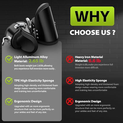 New Anti Gravity Inversion Boots for Decompression Stretching, Back Pain Relief and Abdominal Exercise, Core Gym Fitness Exerciser