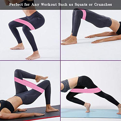 Fabric Resistance Bands for Legs and Butt, Resistance Loop Band Set，Hip Resistance Bands for Workout，Booty Bands Fitness Bands, Glute Bands for Women and Men，Anti Slip Elastic (Set 3)