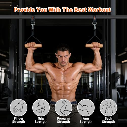 Wooden Pull Up Balls Grips Hand Grips Strength Trainer Exerciser for Chin Up Bar, Kettlebell, Barbell Home Gym Workout Equipment Rock Climbing Grips for Strength Training Max Load 500lbs