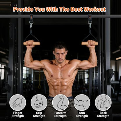 Wooden Pull Up Balls Grips Hand Grips Strength Trainer Exerciser for Chin Up Bar, Kettlebell, Barbell Home Gym Workout Equipment Rock Climbing Grips for Strength Training Max Load 500lbs