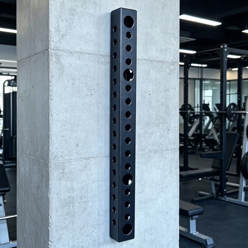 3x3 Wall Storage Stringer Steel Wall Mount Storage Tube Compatible with Various Accessories Heavy Duty Gym Storage for Fitness Equipment Textured Black Powder Coat Finish (900mm)