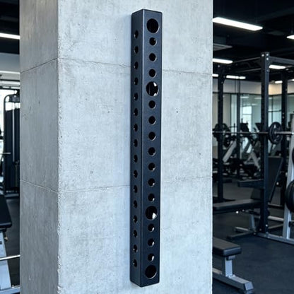 3x3 Wall Storage Stringer Steel Wall Mount Storage Tube Compatible with Various Accessories Heavy Duty Gym Storage for Fitness Equipment Textured Black Powder Coat Finish (900mm)