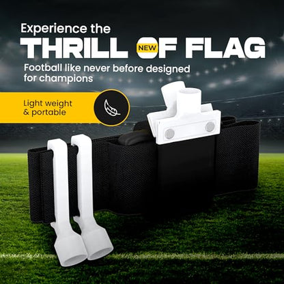 Gameday Flag Football Set – Kits for 2–14 Players w/Belts, Agility Cones & Carry Bag – Available in Multi Colors & Sizes