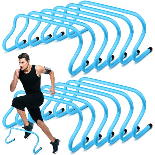 Wettarn 12 Pcs 9" Speed Training Agility Hurdles for Athletes Reliable Training Hurdle Plyometric All Purpose Practice Equipment for Soccer Basketball Football - color: Blue