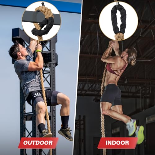 Climbing Rope Gym Workout - 10FT 15FT 20FT 25FT 30FT 35FT Heavy Duty Jute Thick Ropes for Adults Strength Training Outdoor Tree Swing Indoor Home Fitness Exercise - 1.5 Inch - size: 25FT