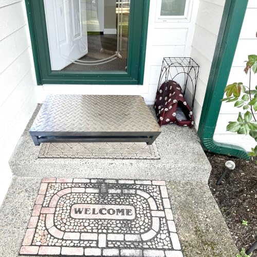 One Step Stool Platform, 304 Stainless Steel Outdoor Steps, Step Platform, Porch Step, for Bed, Stair, Bathroom, Kitchen, Garden (25'' L X 16'' W X 3.5'' H)