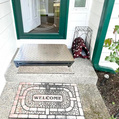 One Step Stool Platform, 304 Stainless Steel Outdoor Steps, Step Platform, Porch Step, for Bed, Stair, Bathroom, Kitchen, Garden (25'' L X 16'' W X 3.5'' H)
