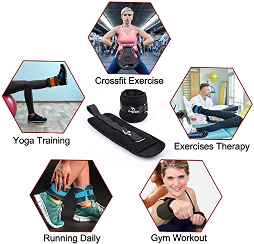 Ankle Weights for Women, Men and Kids - 1/2/3/4/6/8/10/12/15/20 LBS 1 Pair Strength Training Wrist/Leg/Arm Weight with Adjustable Strap for Jogging, Gymnastics, Aerobics, Home Fitness, Physical Therapy - style: 12Lbs Pair (6lb x 2) - Black