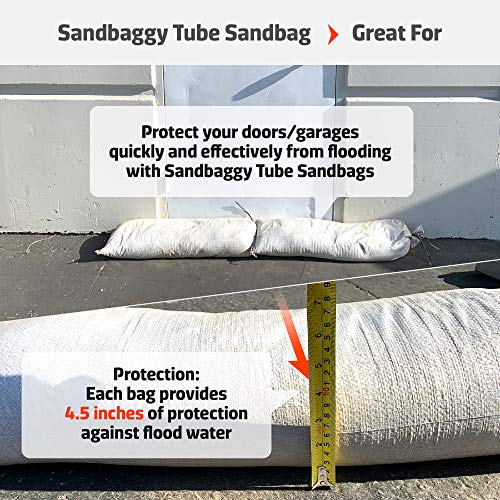 Sandbaggy 38 Inch by 12 Inch Empty Tube Sandbags - Sand Bag Water Barrier - For Re-Directing Water in Flood/Erosion Issues - Sand Not Included (1 Bag)