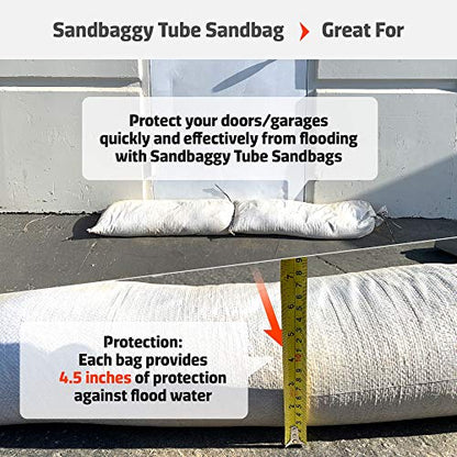 Sandbaggy 38 Inch by 12 Inch Empty Tube Sandbags - Sand Bag Water Barrier - For Re-Directing Water in Flood/Erosion Issues - Sand Not Included (1 Bag)