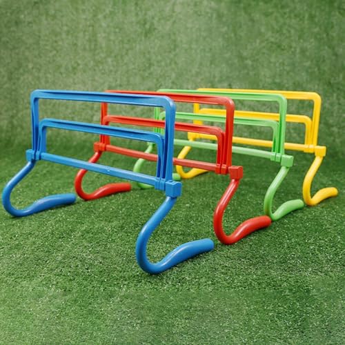 Colaxi Agility Hurdle,Agility Speed Training Equipment,Adjustable Height Jumping Bar Set for Foot Exercise Coaching Soccer - color: red