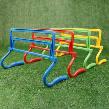 Colaxi Agility Hurdle,Agility Speed Training Equipment,Adjustable Height Jumping Bar Set for Foot Exercise Coaching Soccer - color: blue