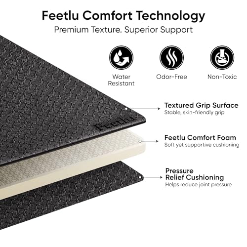Yoga Knee Pad Cushion Exercise Knee Pad Folding, 1/2" Thick 24"x12" Eliminate Pain During Yoga or Exercise Workout– Extra Thick Padding& Support for Yoga Pilates, Fitness Exercise