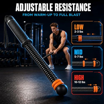 Ropeless Battle Ropes:Adjustable Resistance&Portable | High-intensity interval training (HIIT); Deep core muscle targeting; Whole-body coordination improvement