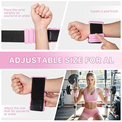 Adjustable Ankle Weights,Wrist Weights for Women & Men,Set of 2 (1Lb Each),Perfect for Walking,Running,Yoga,Pilates,Gym,Strength Training. Weighted wristbands are designed for home gym workouts