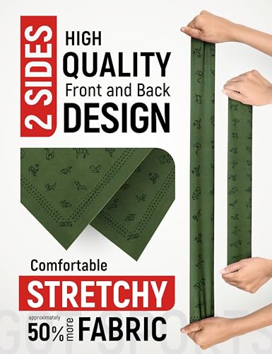 UPF 50+ Cooling Bandana for Men & Women - Thermoregulation, Moisture-Wicking, Sun Protection Bandana Neck Wraps - color: Olive Green Origami